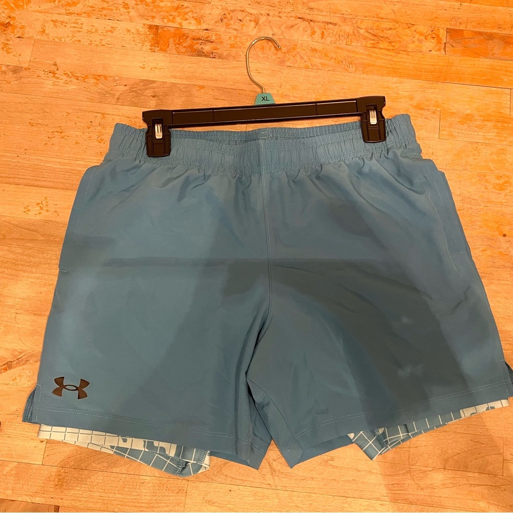 Under Armour Sky Blue 2-in-1 Running Shorts